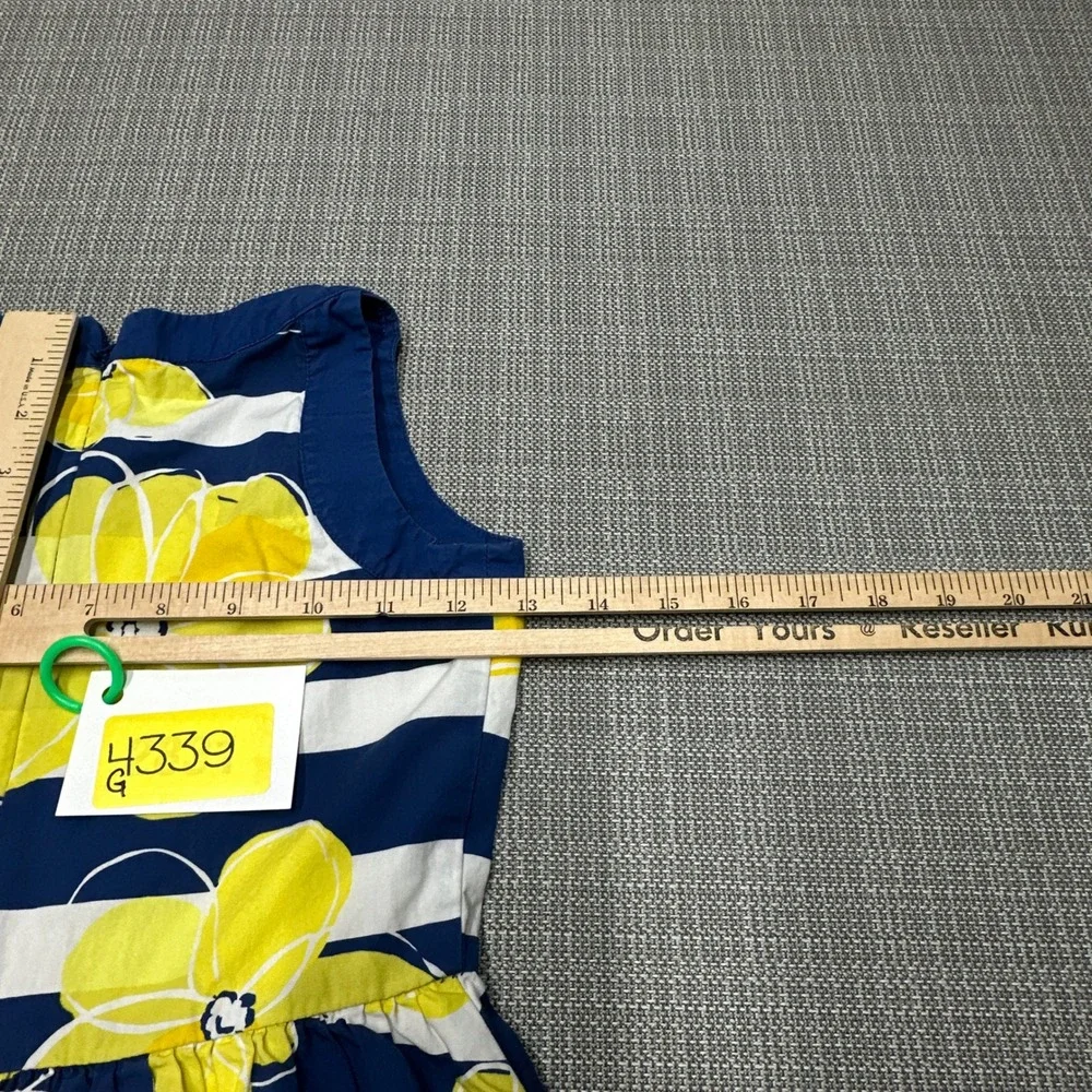 Gymboree Girls Dress Size 8 Floral Stripe Sleeveless Lined Summer Party Pictures